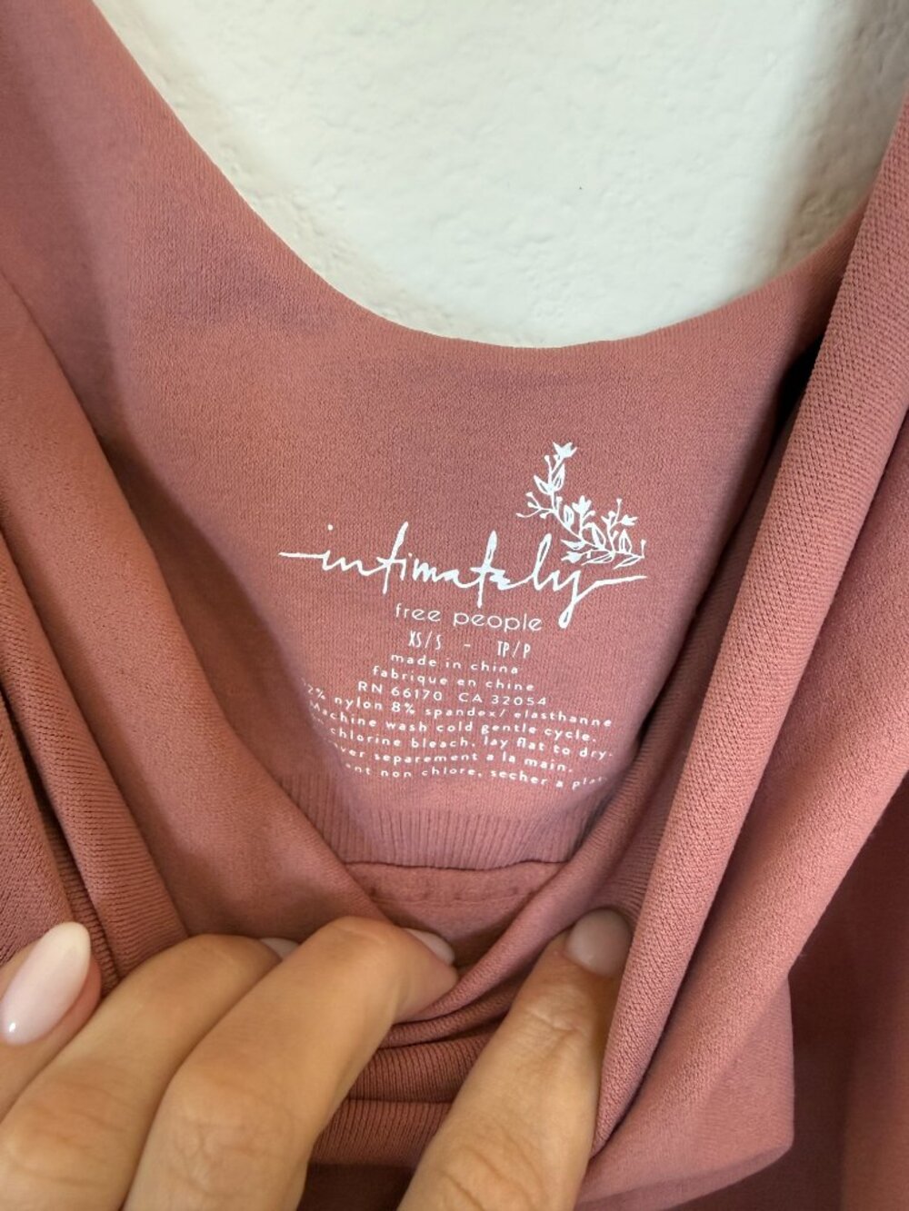 Intimately Free People Windblush Scoop Neck Bodysuit in Dusty Pink SZ XS/S New - Picture 5 of 6
